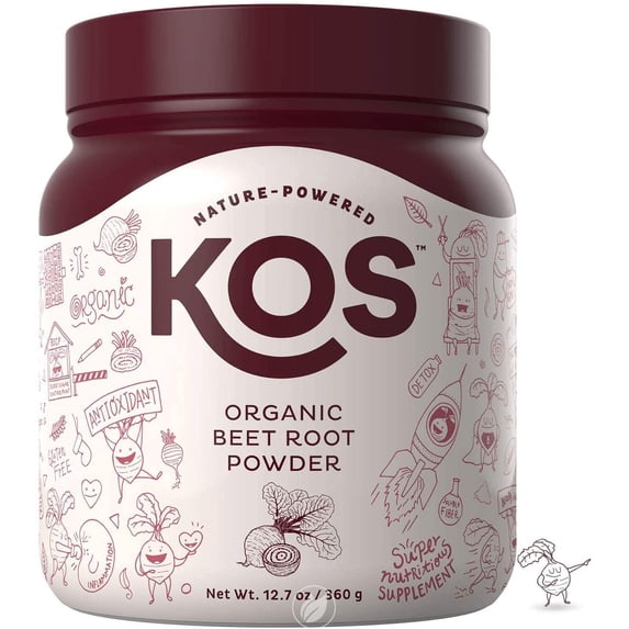 KOS Organic Beet Root Powder - Natural Nitric Oxide Boosting Beet Root Powder - USDA Organic, Stamina Increasing, Circulation Superfood Plant Based Ingredient, 360g, 90 Servings, Pack of 2