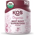 KOS Organic Beet Root Powder, USDA Certified Natural Nitric Oxide