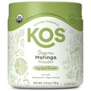 KOS Organic Moringa Powder - Vegan Superfood Booster, Gluten Free, Non GMO - 2.5 oz, 20 Servings