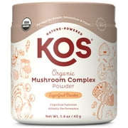 KOS Organic Mushroom Complex Powder - Vegan Superfood Booster, Gluten Free, Non GMO - 1.4 oz, 20 Servings