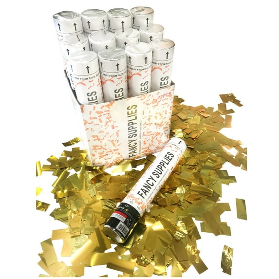 KOS Pack of 6 Large 12"-inch Gold Confetti Wedding party new years club graduation (6, 12" Gold)