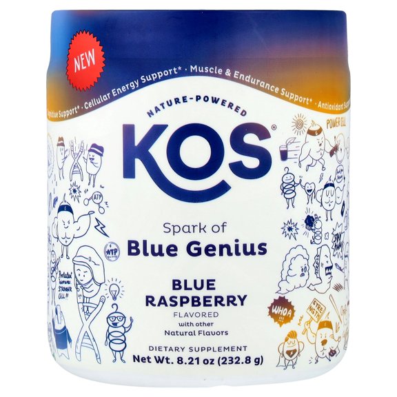 KOS Spark of Blue Genius, Blue Raspberry, 8.21 oz (232.8 g)