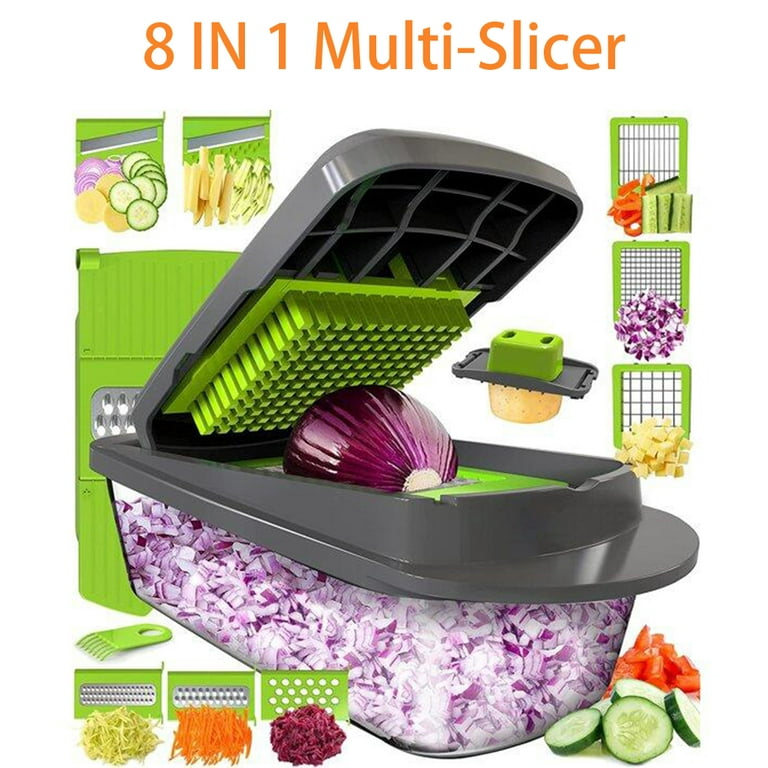 KOSBON 8 Blade Egg Slicer, Onion Mincer Chopper, Versatile Slicer, Vegetable  Chopper, Cutter, Dicer, Vegetable Slicer with Container 