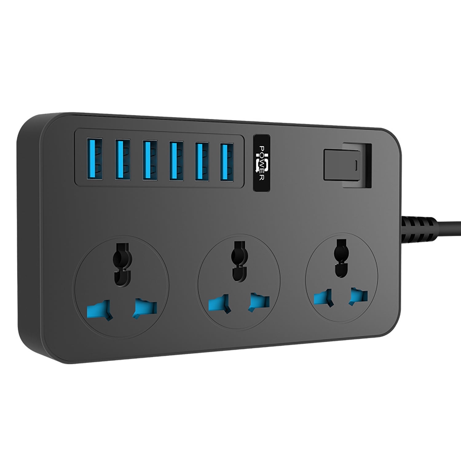 KOSIY Multi Plug Outlet 3 AC Outlets 6 USB, USB Power Strip Fast Charge ...