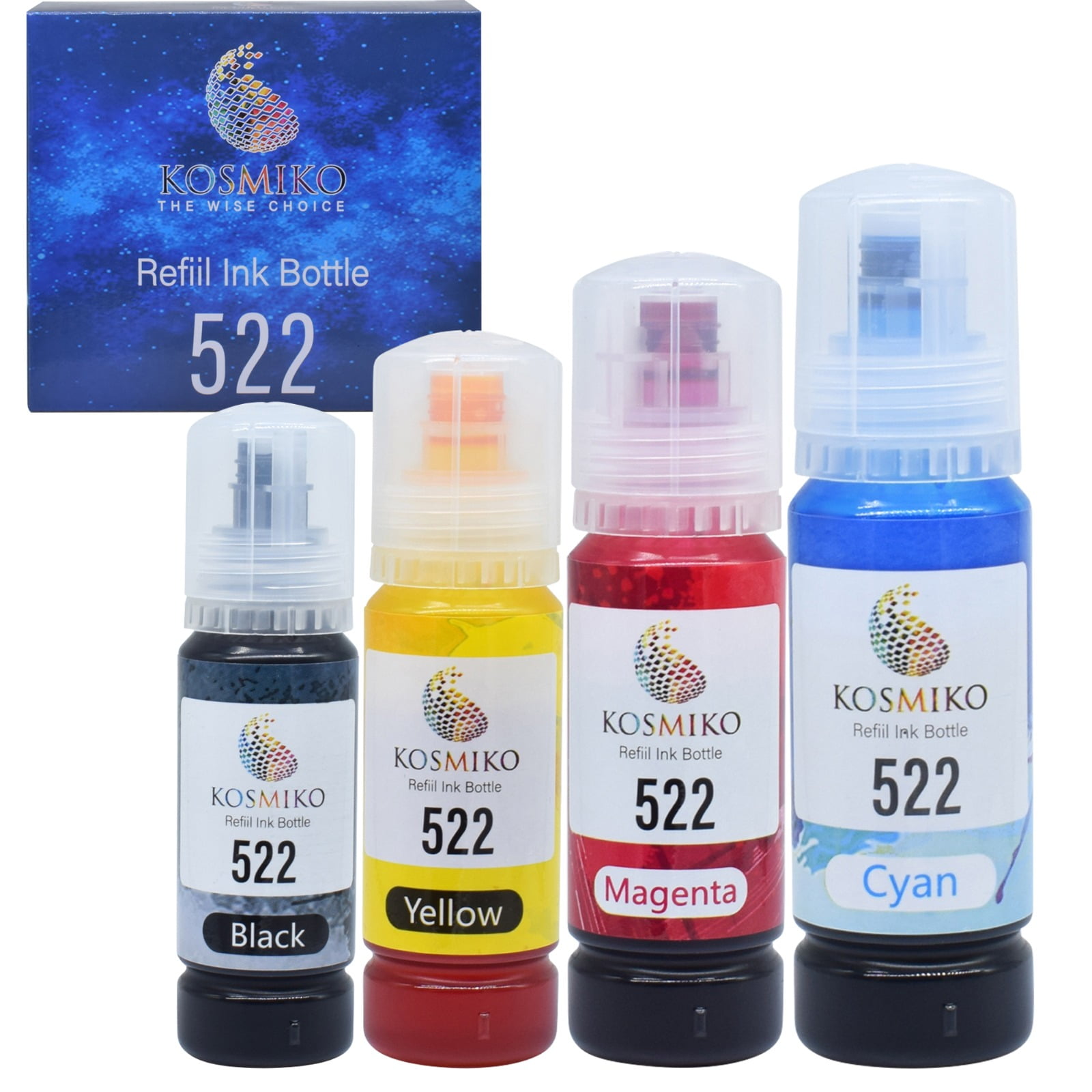 KOSMIKO Printer Ink Compatible with Epson ET2720 ET4700 4Pack Ink