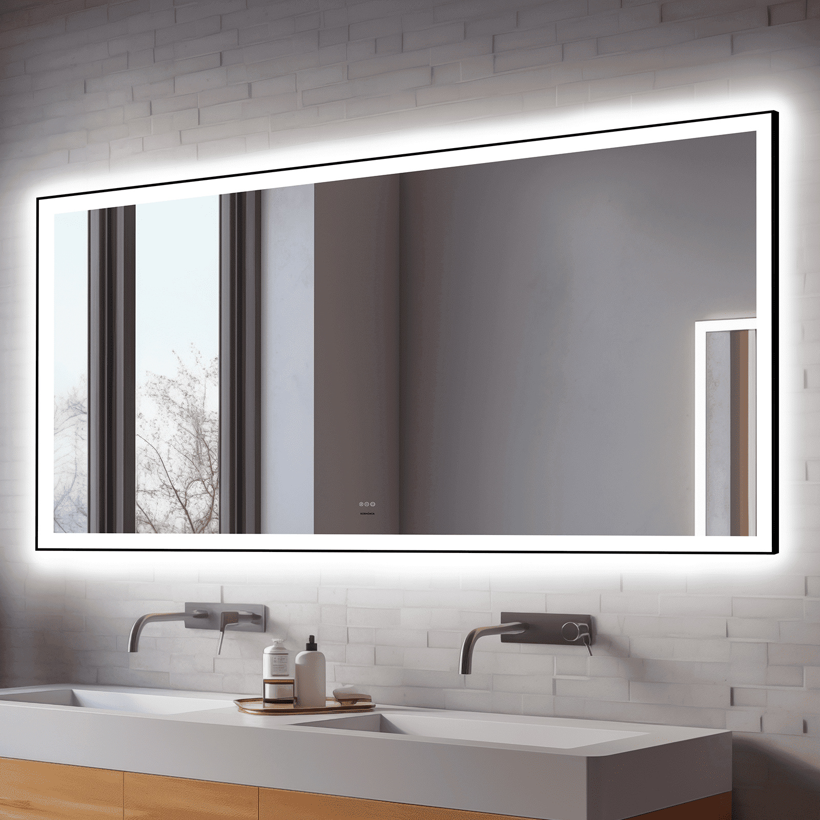KOSMONIA 72x36" Bathroom Vanity Mirror,LED Bathroom Mirror with 3 Color ...