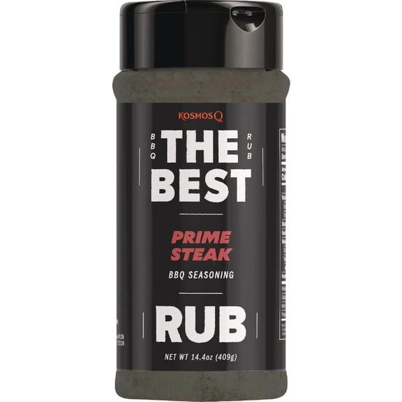 Kosmos Q The Best Prime Steak Rub - BBQ Meat Dry Rub & Prime Steak Seasoning - Use on Steak, Ribs, Pork Chops, Chuck Roast & Beef Brisket (14.4 oz)