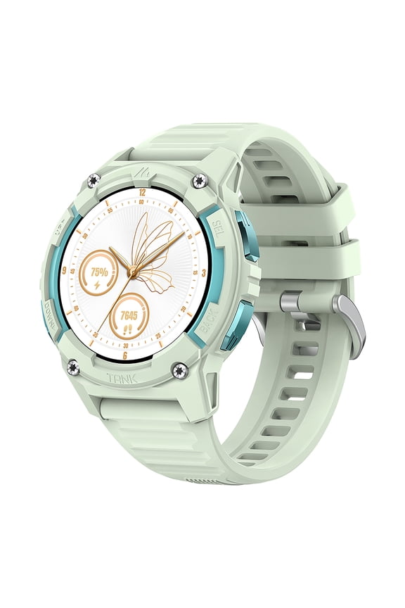 TANK S2 1.32-In. AMOLED GPS Smartwatch with Silicone Band (Iris Green), P-S001-G