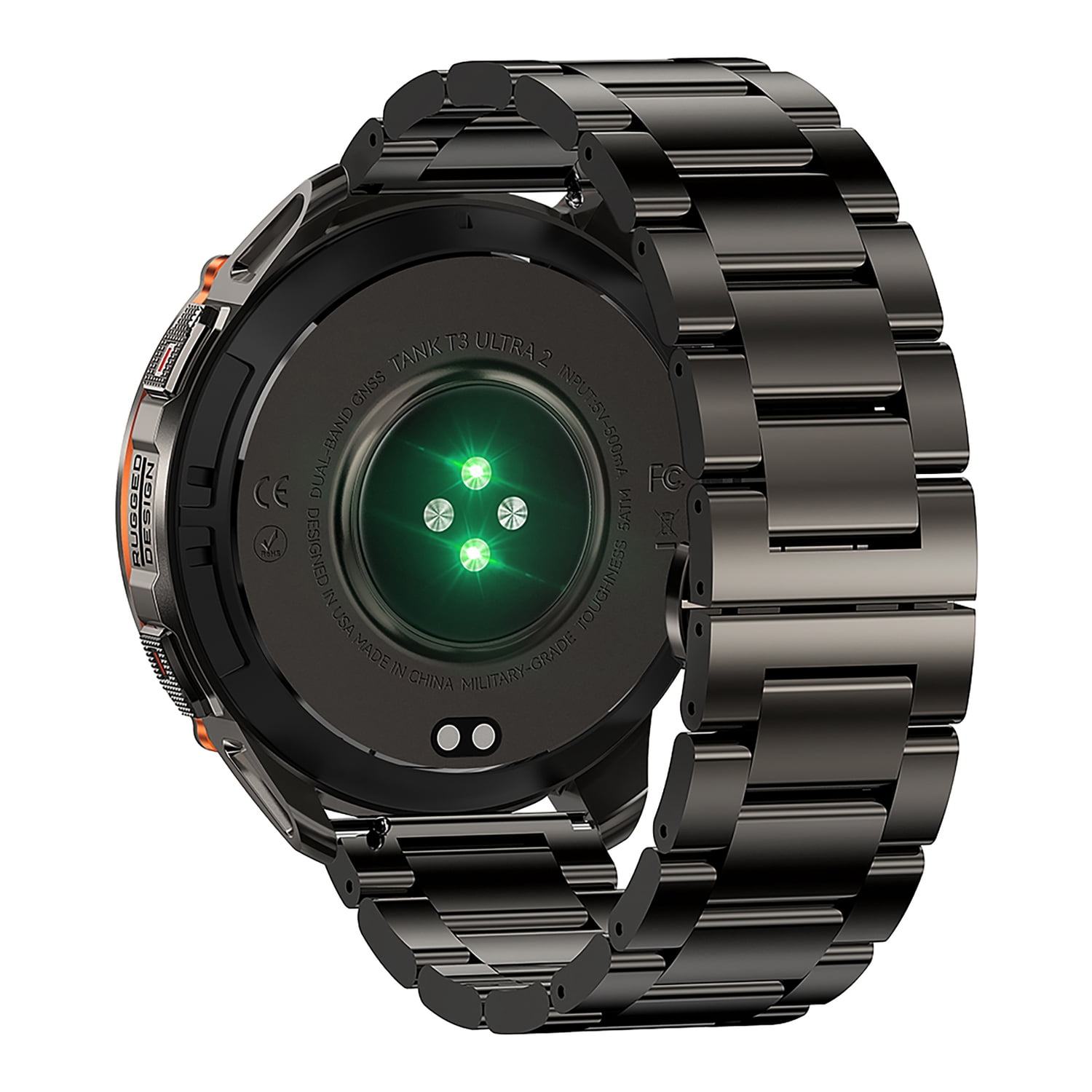 KOSPET TANK T3 Ultra 2 1.43-In. AMOLED GPS Smartwatch with Stainless Steel Band (Black), P-TUS002-B