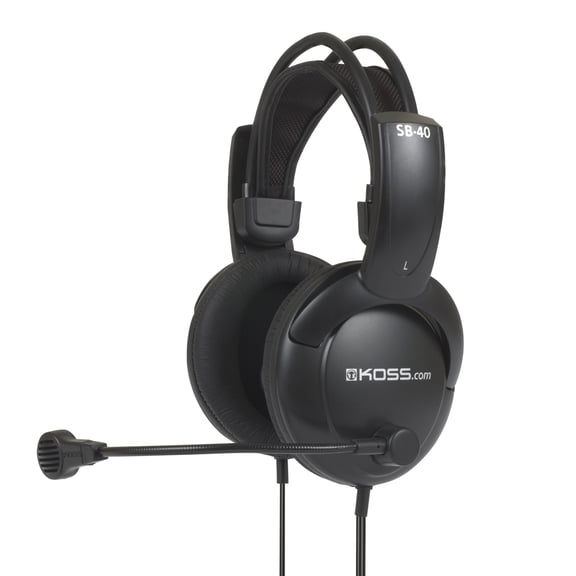 KOSS SB40 Communications Wired Headset, Black, 194738.101