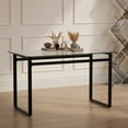 thumbnail image 1 of KOSSMAI Glass Rectangular Dining Table 51" For Dining Room Study Room Black, 1 of 6