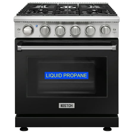 KOSTCH 30-in 5 Burners 4.55 Cu. Ft Convection Oven 110V Freestanding Liquid Propane Gas Range ( Black )
