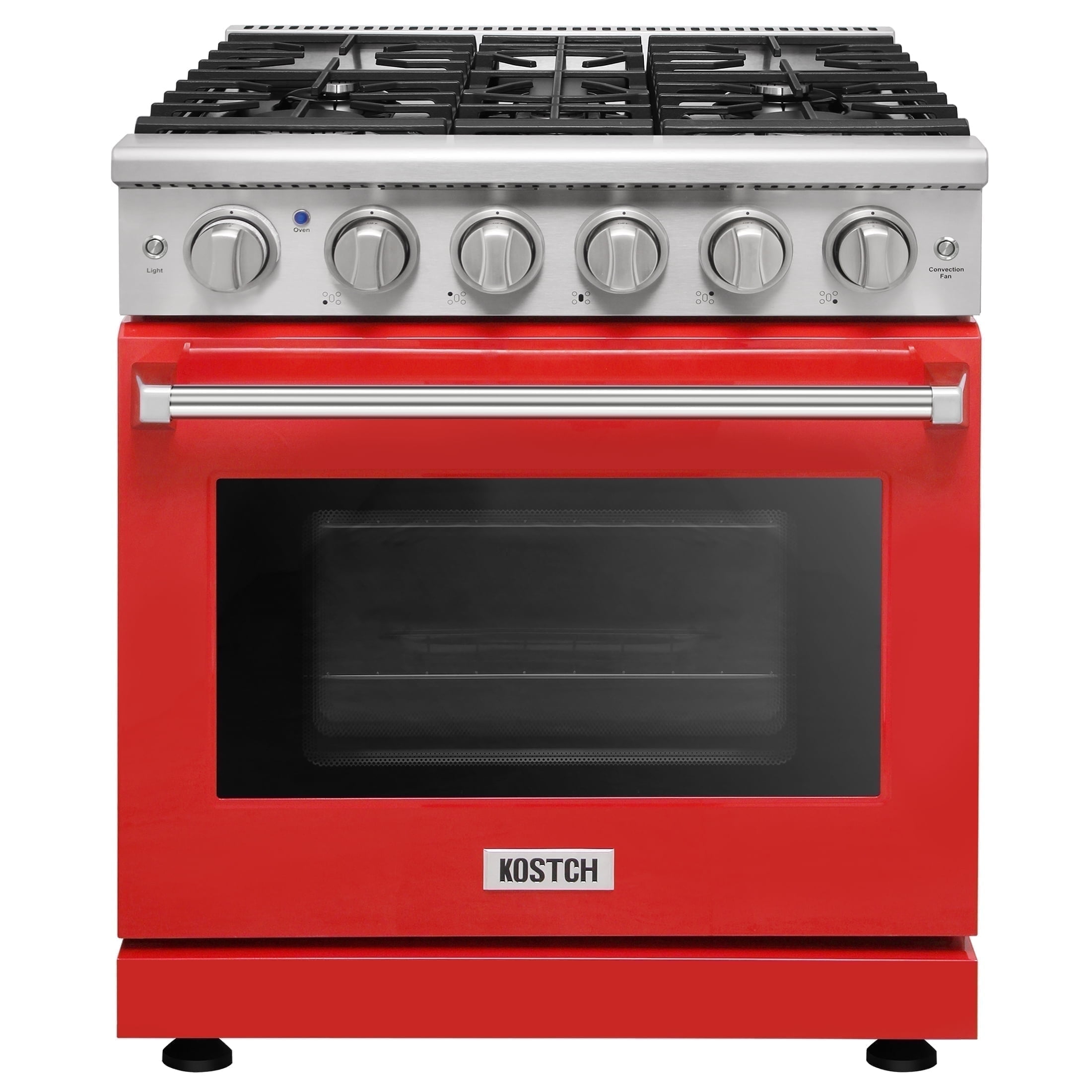 KOSTCH 30in Freestanding Natural Gas Range in Stainless Steel with 5 Sealed Burners and 4.55 Cu ft Oven, 110V