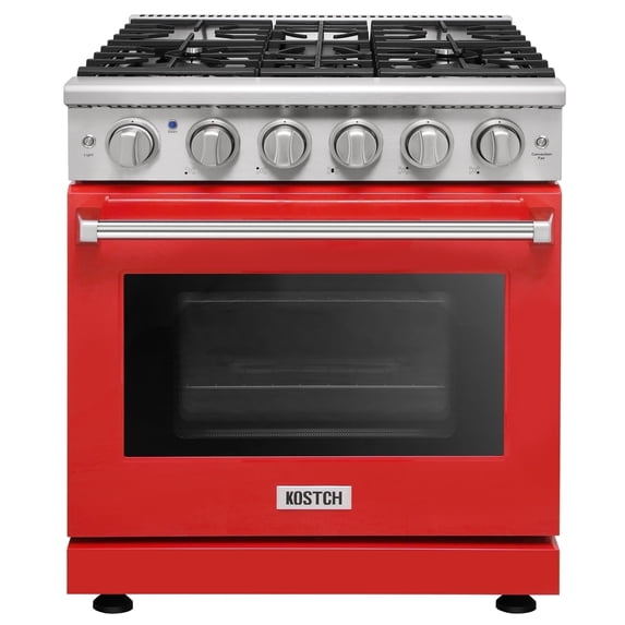 KOSTCH 30in Freestanding Natural Gas Range in Stainless Steel with 5 Sealed Burners and 4.55 Cu ft Oven, 110V