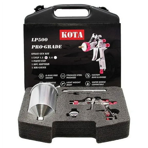 KOTA Paint Spray Gun Kit LVLP 1.3mm or 1.4mm Nozzle with Aluminum Cup Size: 1.4mm