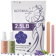 KOTAMU Wax Beads for Hair Removal, Professional Waxing Beads for Underarms, Chin, Bikini, Brazilian, Facial, Arm, Leg, Sensitive Skin, 2.5lb Hard Wax Target Thick Thin Hair, Wax Beans for Women & Men