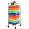 thumbnail image 1 of KOTEK 10-Drawer Multipurpose Rolling Storage Cart, Mobile Craft Cart with Wheels & Lockable Brakes, Home Office School Tools Organizer (Multicolor), 1 of 16