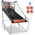 thumbnail image 1 of KOTEK Basketball Arcade Game Indoor, Foldable Dual Shot Electronic Basketball Games for 2 Players w/8 Game Options & LED Scoring System, Basketball Hoop Arcade for Family Home Play (Silver), 1 of 14