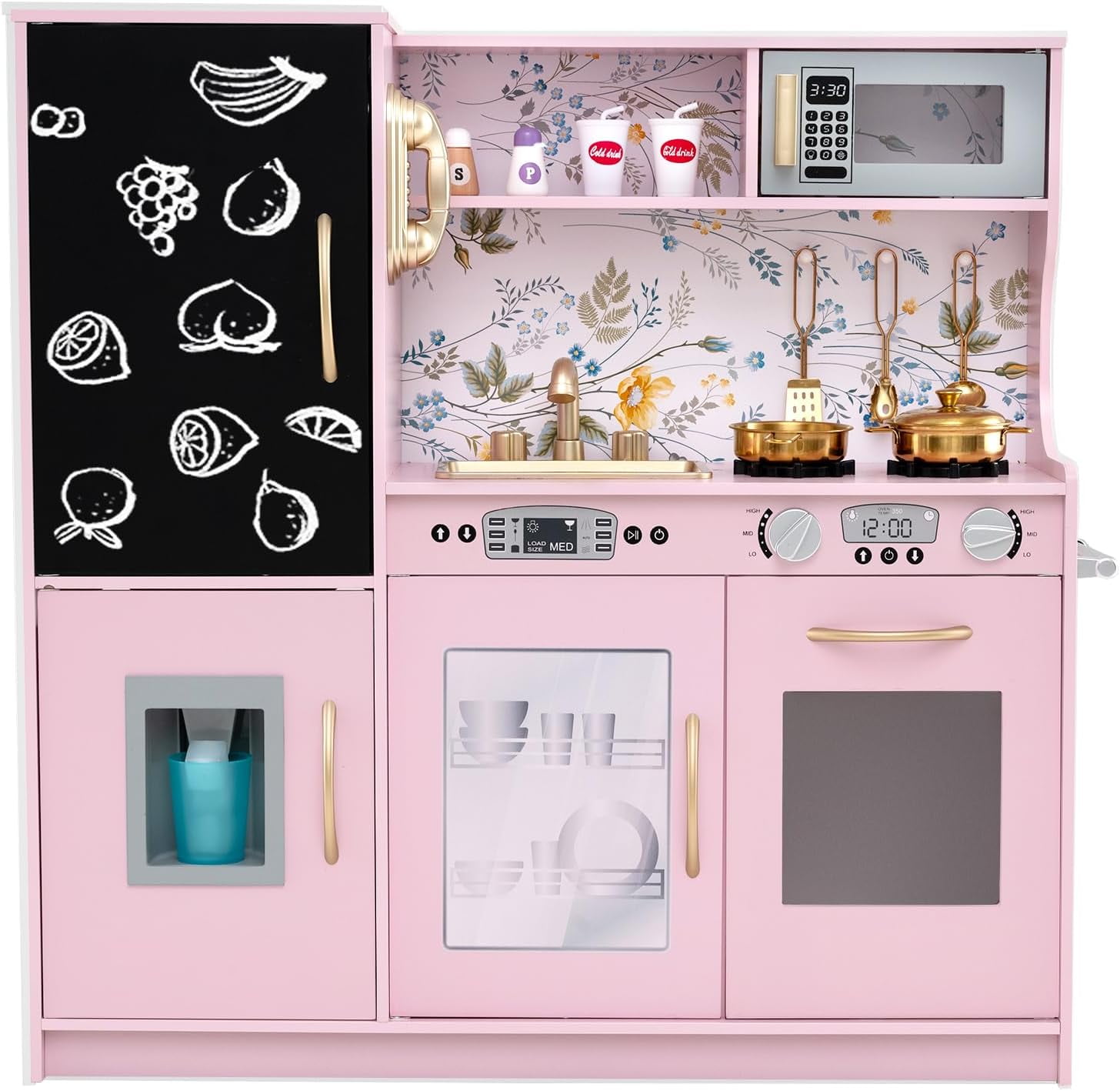 KOTEK Kids Kitchen Playset, Little Chef Pretend Toy Kitchen Set