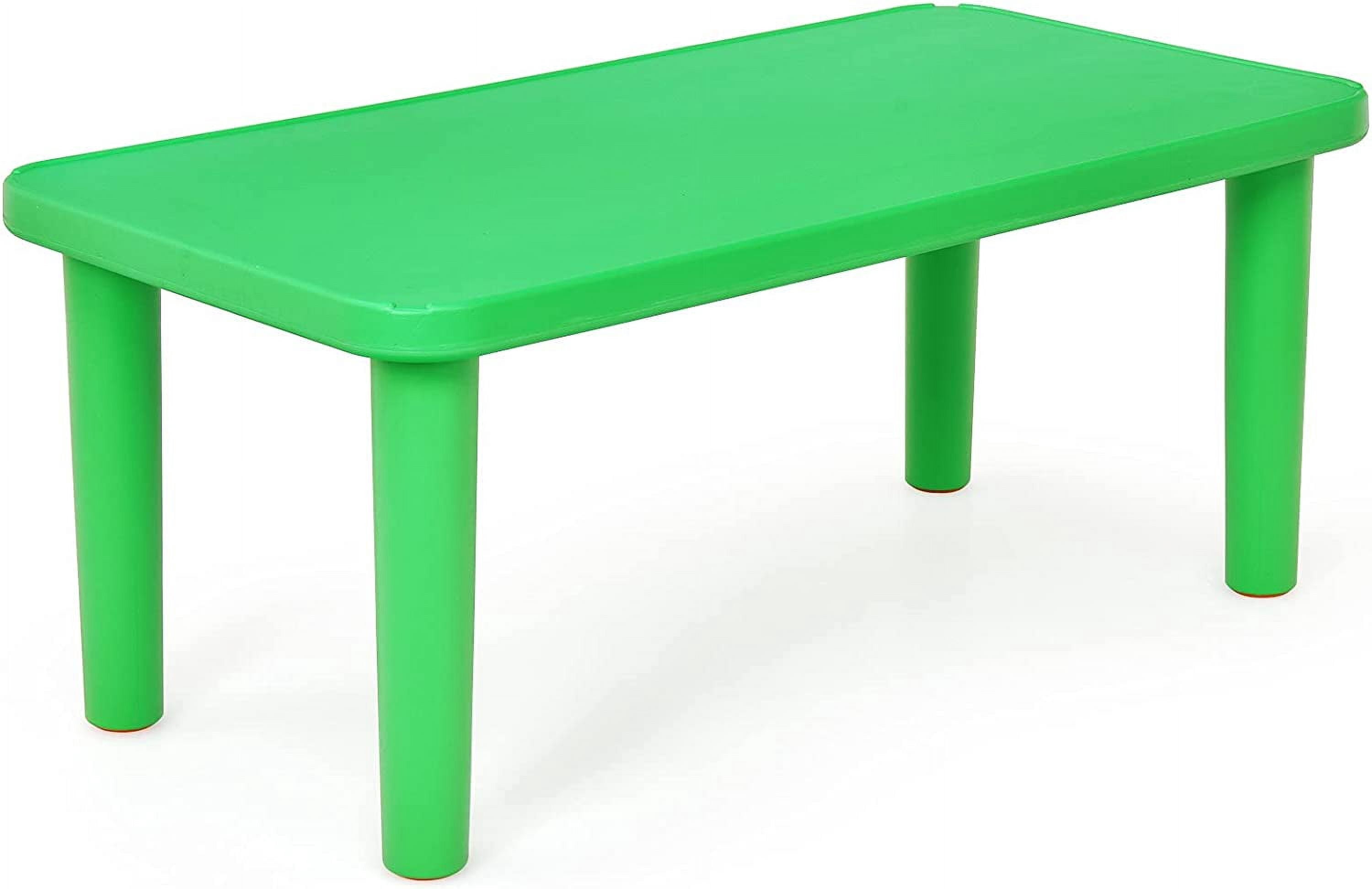 KOTEK Rectangular Kids Activity Table, Lightweight Plastic Table for Art, Craft, Homework, Snack Time, Square Children Table for Playroom, Daycare, Preschool (Green)