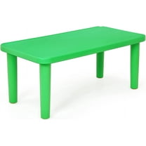 KOTEK Rectangular Kids Activity Table, Lightweight Plastic Table for Art, Craft, Homework, Snack Time, Square Children Table for Playroom, Daycare, Preschool (Green)