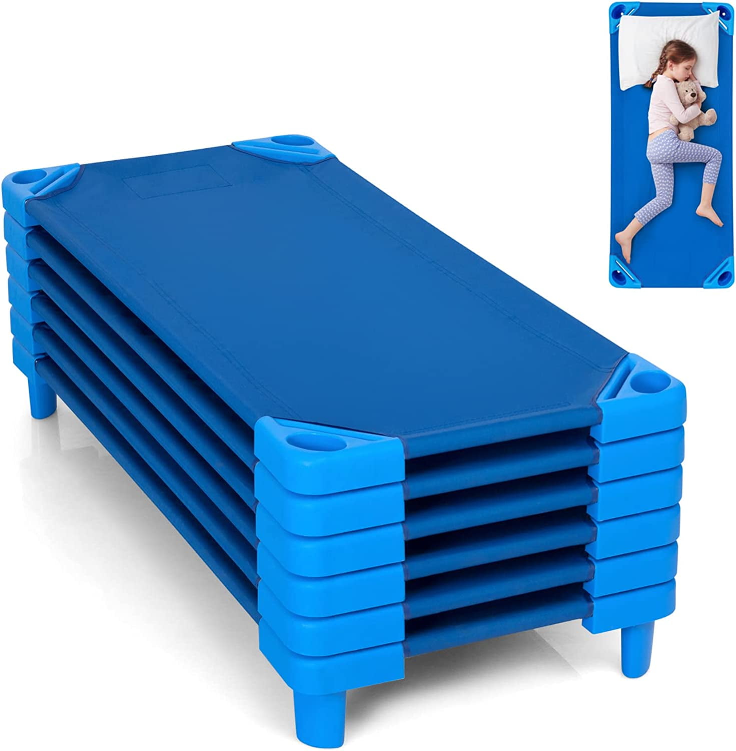 KOTEK Stackable Sleeping Daycare Cots for Kids, Portable Toddler Nap