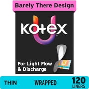 Kotex Daily Wrapped Liners, Light Absorbency, Thin, 120 Count