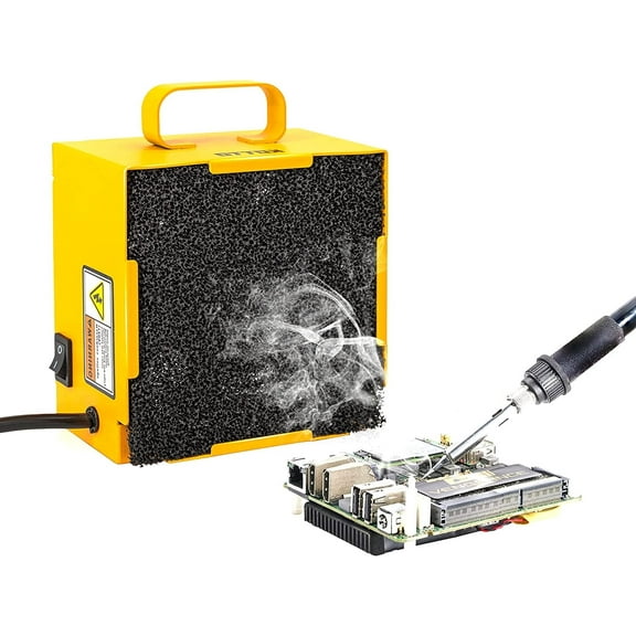 KOTTO Multi Filter Fume Extractor, Solder Smoke Absorber, DIY Fan, for Soldering, Yellow