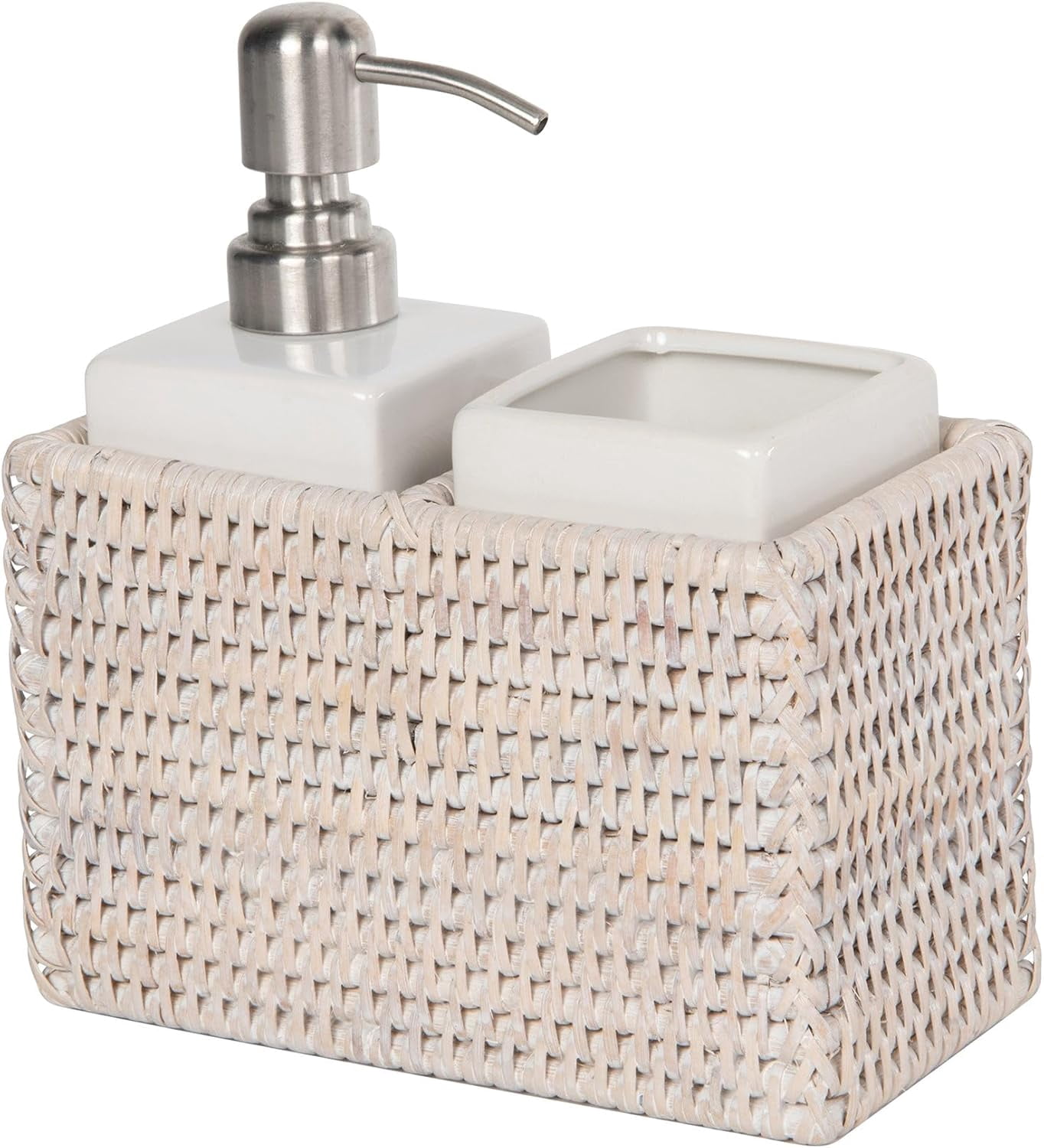 Kouboo Shelf Basket La Jolla-Cesto portaoggetti in Rattan, Colore Vimini, Miele-Marrone, 24.765000000000001 x 20.32 x 13.97 cm