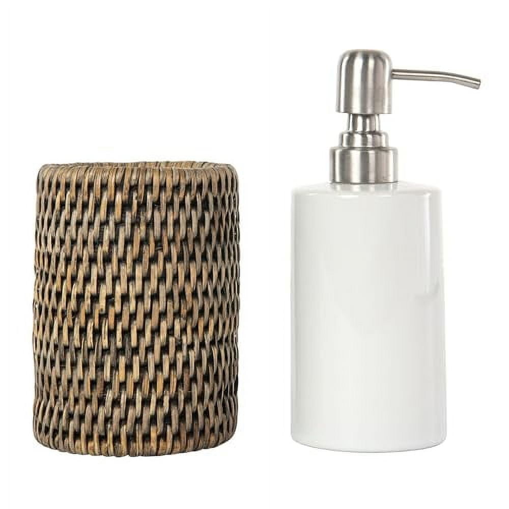 KOUBOO Portatovaglioli In Rattan Bianco Lavato 19x19x6 Cm