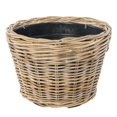 thumbnail image 1 of Kouboo Kobo Conical Rattan Plant Planter with Plastic Pot, Liner, Drain Holes, Indoor/Outdoor, 1 of 14