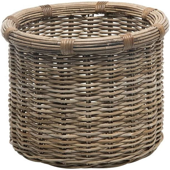 KOUBOO Rattan Kobo Round Log & Storage Basket, Gray-