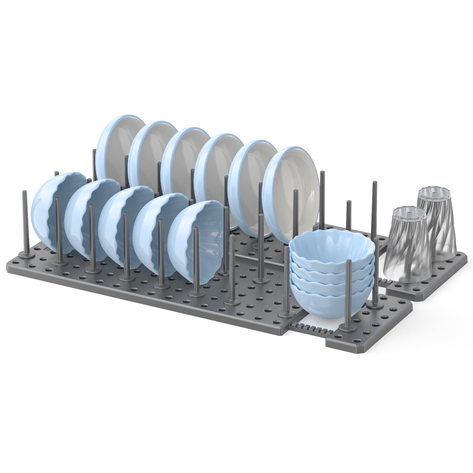 KOUPA Kitchen Pegboard Drawer Organizer for Dish Rack,Plate Cupboard