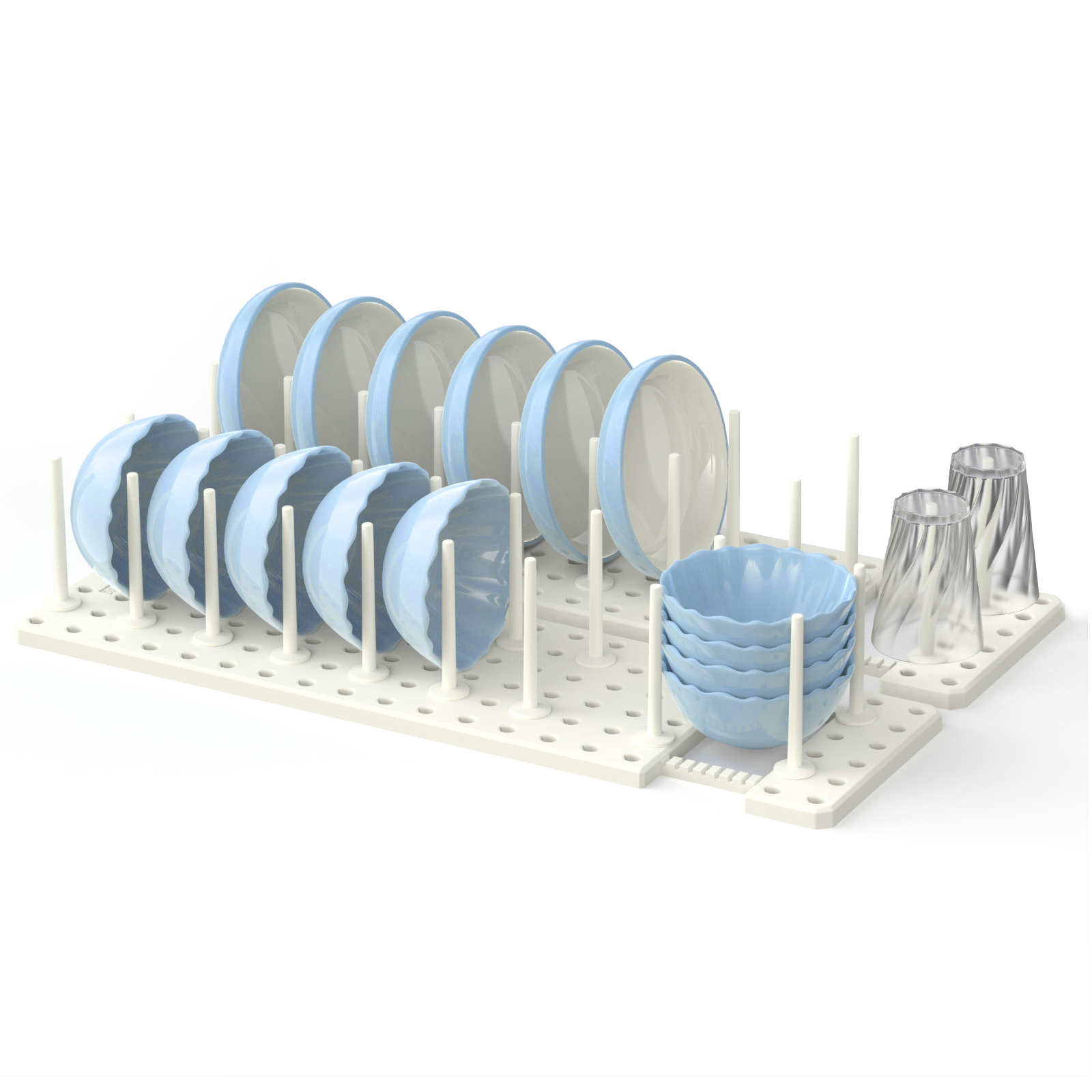 KOUPA Kitchen Pegboard Drawer Organizer for Dish Rack,Plate Cupboard