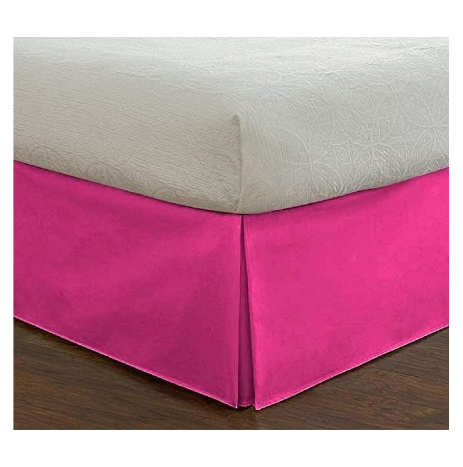 KOUROUU Box Pleated Bed Skirt with 18 Inch Drop100 Natural Cotton 600