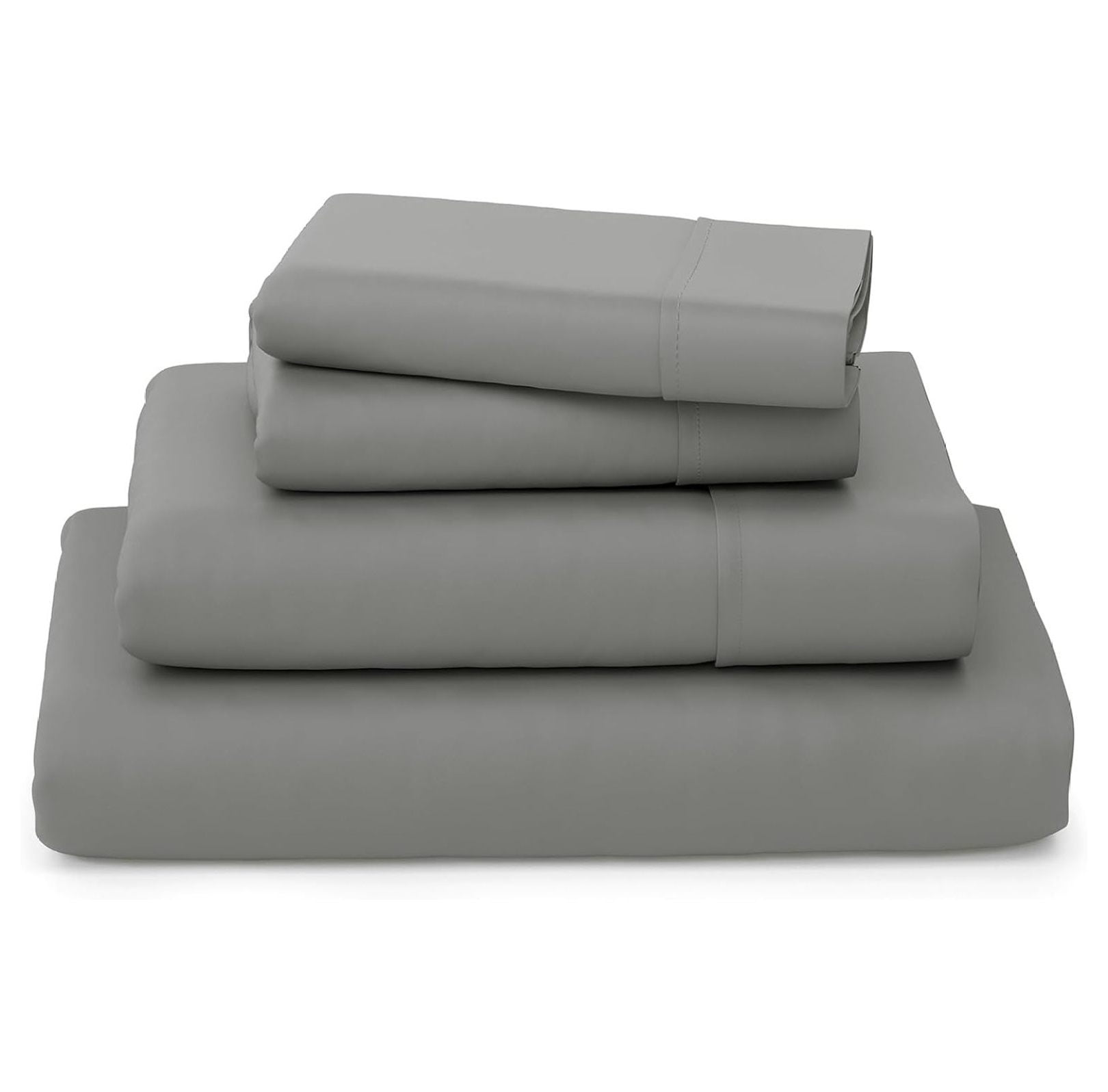 Gray Queen Organic Bamboo Cotton 4-Piece Bed Sheet Set