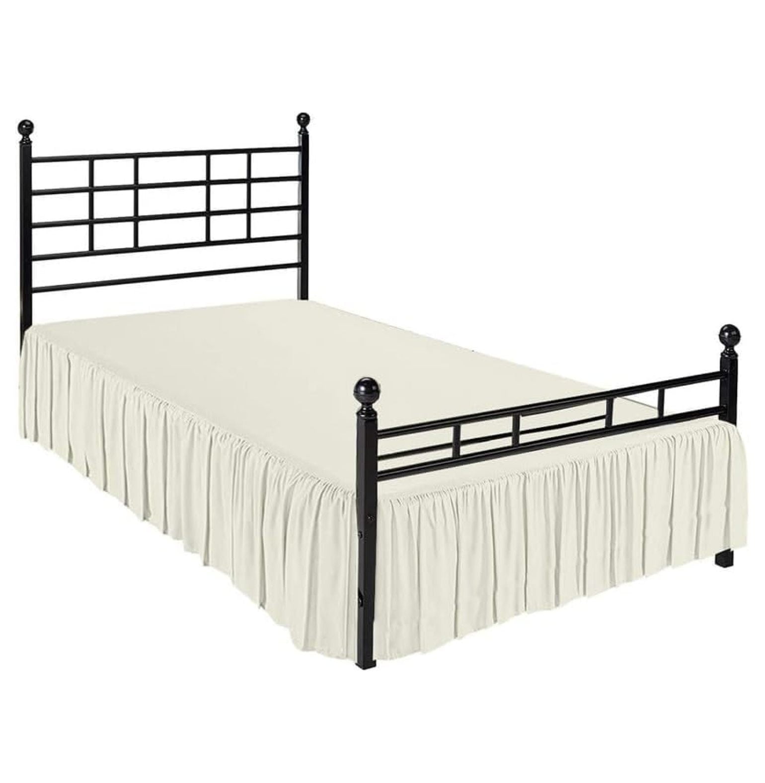 KOUROUU Ruffled Bed Skirt with Split Corners,Full Dust Ruffle 24 inch