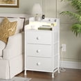 thumbnail image 1 of GUNAITO 3 Drawers Nightstand with Charging Station, Bedside Table with LED Light, Modern End Side Table for Bedroom Living Room，White, 1 of 8