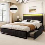 GUNAITO Queen Bed Frame with Storage Drawers - rated 3.9 stars from 237 reviews