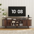thumbnail image 1 of GUNAITO TV Stand for TVs up to 70", Wood TV Stand for Living Room , Entertainment Center with Storage and Shelves, Mid-Century Modern, Walnut, 1 of 9