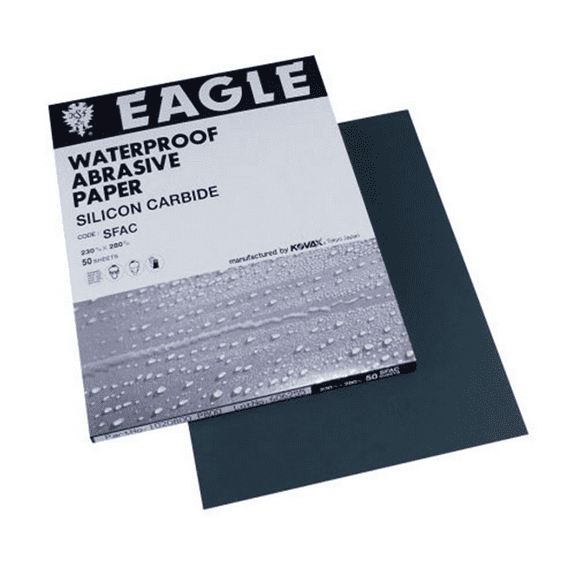 Eagle Abrasives, Inc. KOVAX 102-0600 Sanding Sheet, 9 in W x 11 in L, 600 Grit, Silicon Carbide Abrasive, Paper Backing, Wet