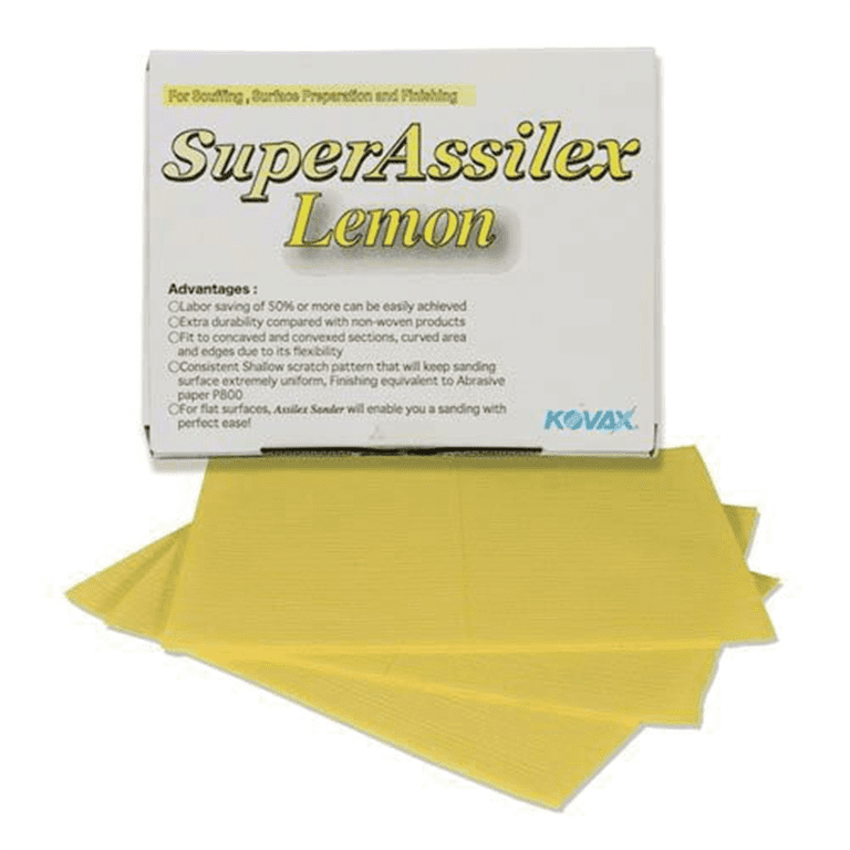 Eagle 191-1509 Super Assilex Lemon Sheets – Fine Sanding & Scuffing, 25 Sheets/Box, Made In Japan