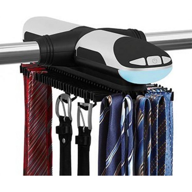 KOVOT 72 Hook Motorized Tie Rack and Belt Rack with Built in LED