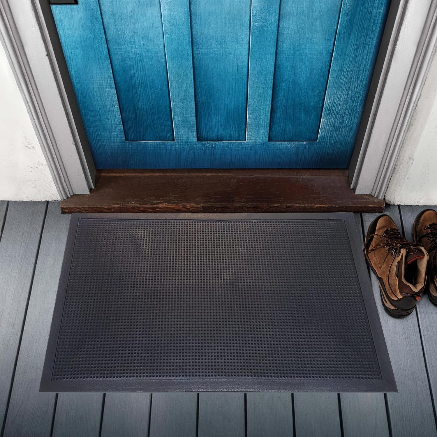 KOVOT Durable Heavy Duty Rubber Fingertip Door Mat, Flexible Rubber