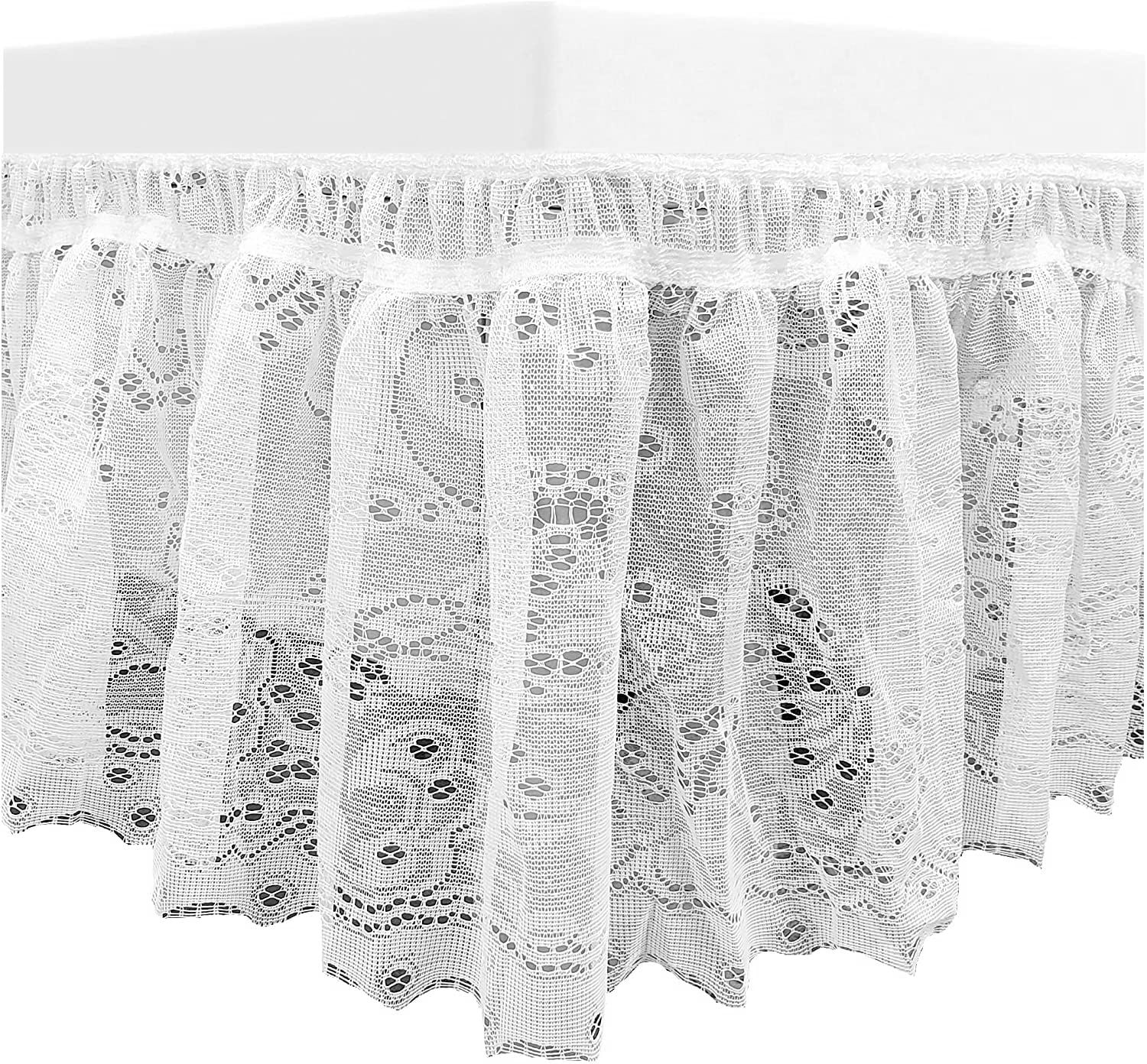 KOVOT Lace Bedskirt | King/Queen Floral Elastic White Bed Skirt ...