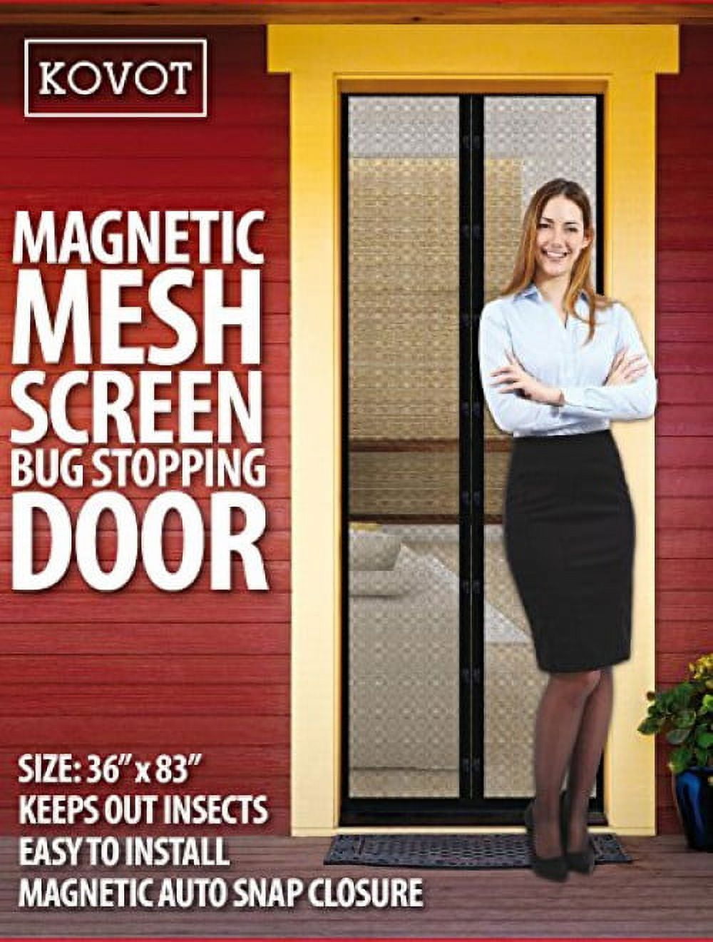 KOVOT Magnetic Mesh Screen Bug Stopping Door - Easy to Install, Keeps ...