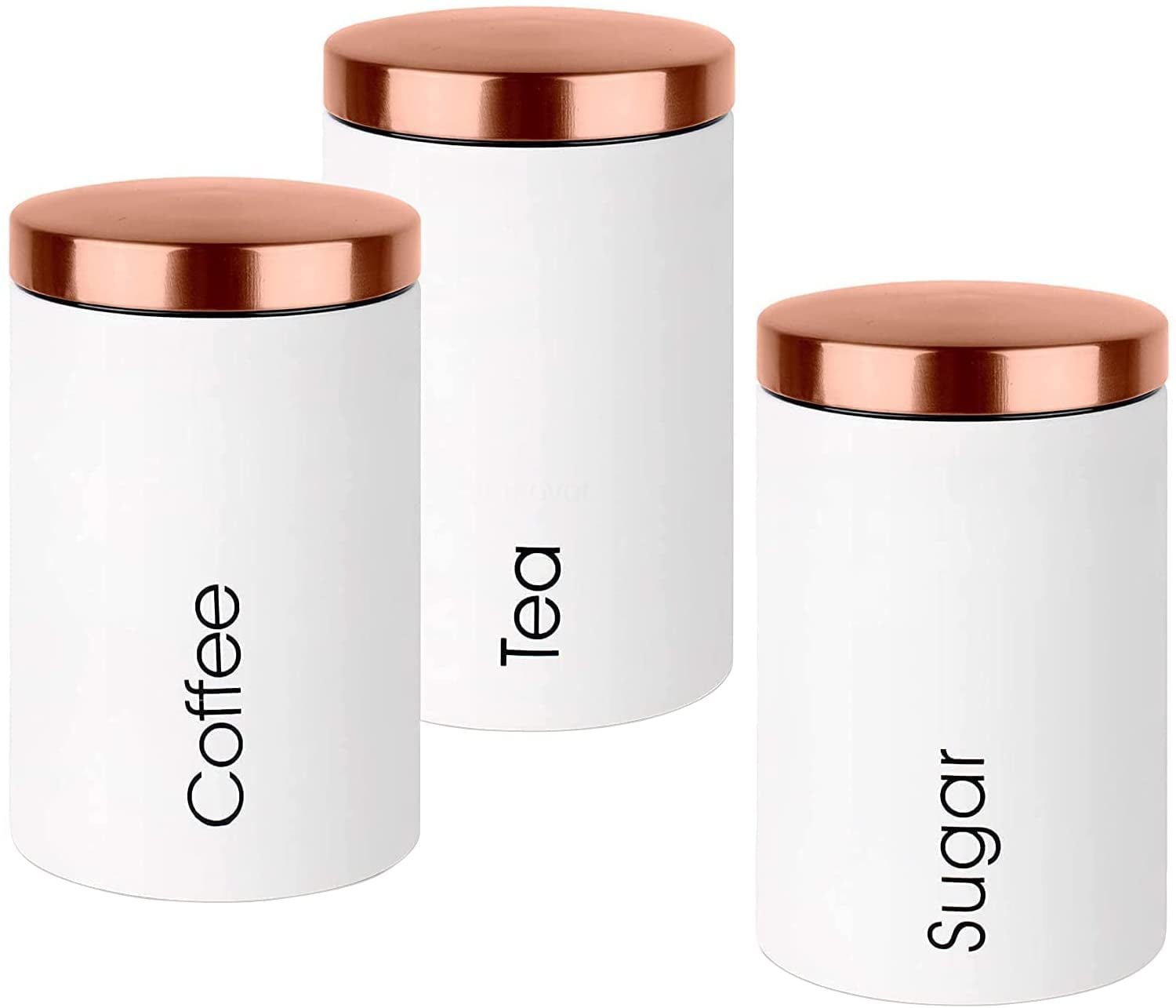 DAYYET Canisters Sets for the Kitchen, Airtight Kitchen Canisters for  Countertop, White Flour and Sugar Containers, Tea Coffee Sugar Canister  Set