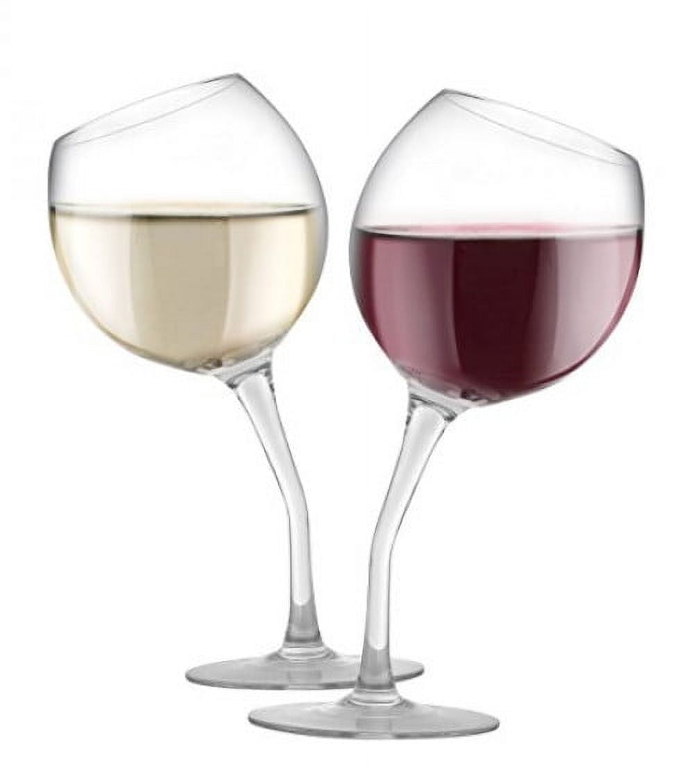 KOVOT Tilted Wine Glass Set, 13 oz, Glass
