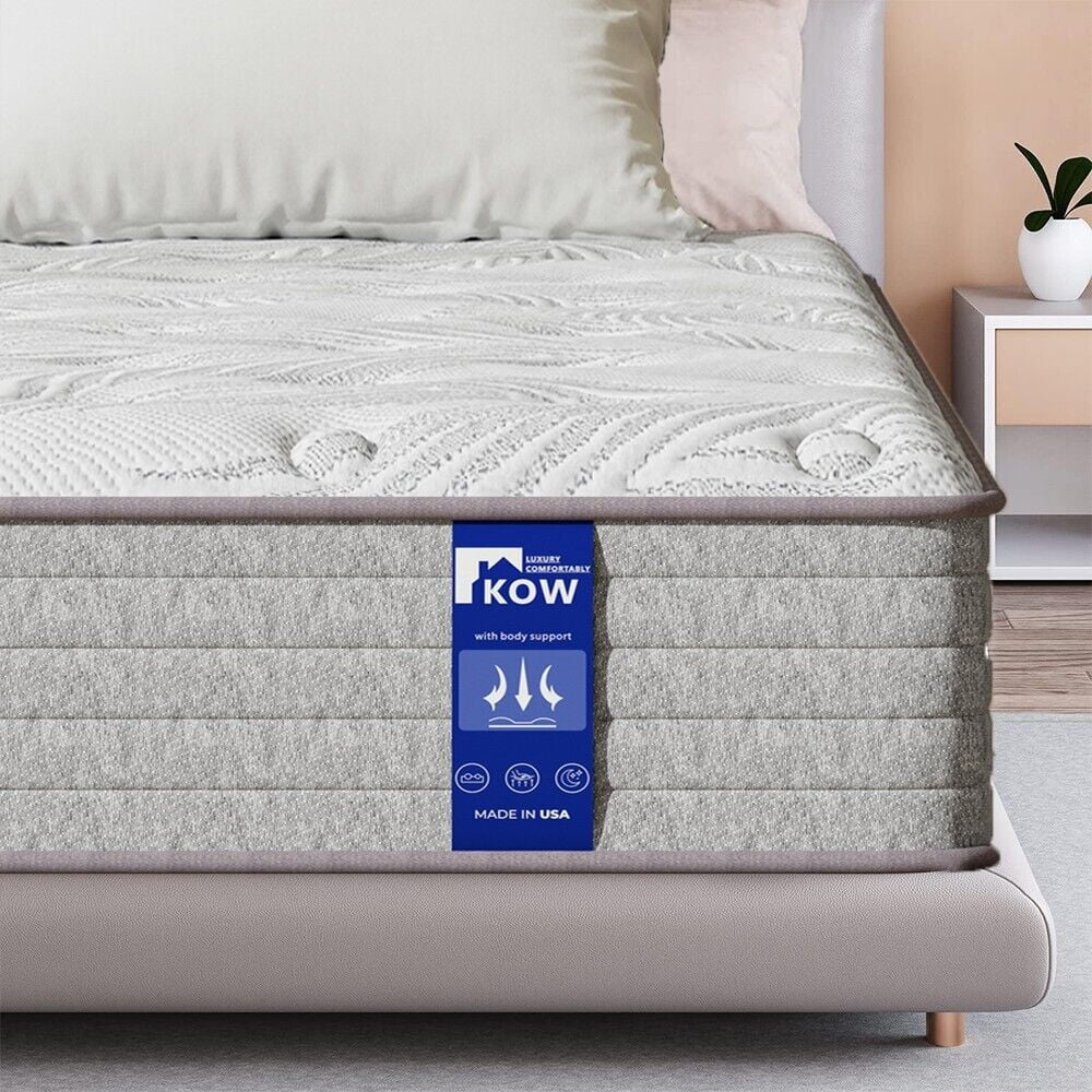 Full Size 12-Inch Gray Gel Memory Foam Hybrid Mattress