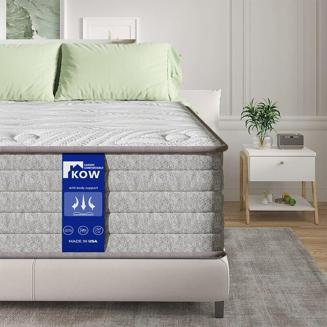 "KOW 12"" Full Size Hybrid Mattress, Gel Memory Foam & Pocket Spring